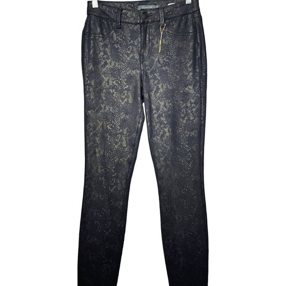 Level 99 Jeggings Python Print Black Mid Rise Janice Ultra Skinny Size 27 - Picture 1 of 5